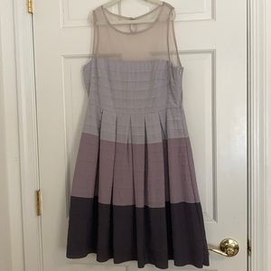Ryu Layered Dress w/ Gradient Colors and Mesh Top